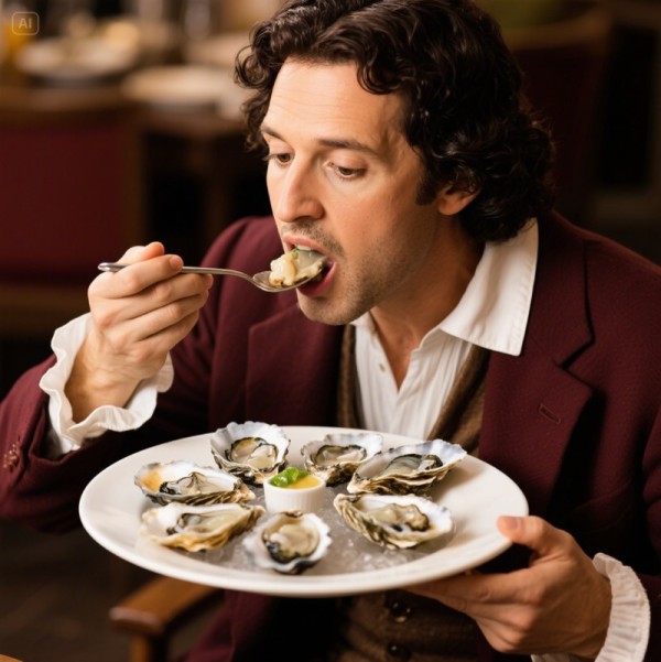 굴 한접시를 먹고있는 카사노바