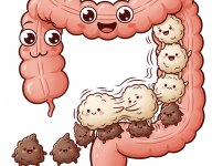 차전자피의 수용성 식이섬유와 불용성 식이섬유가 대장 연동 운동을 돕는 이미지