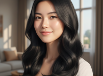 아름다운 모발을 가진 여성